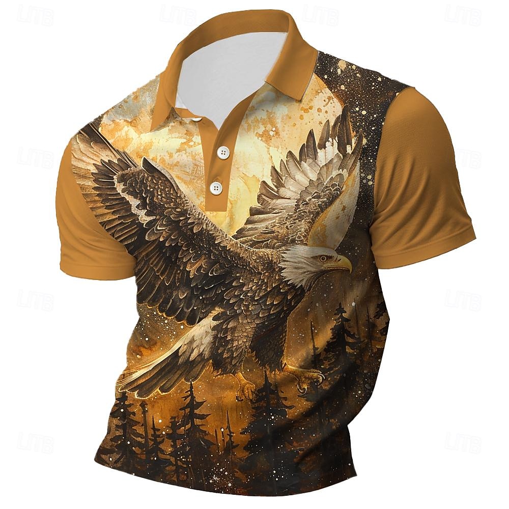 Eagle Print Polo Shirt