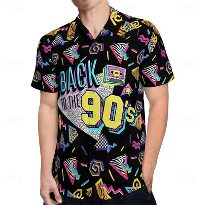 Retro 80s Geometric Aloha Shirt