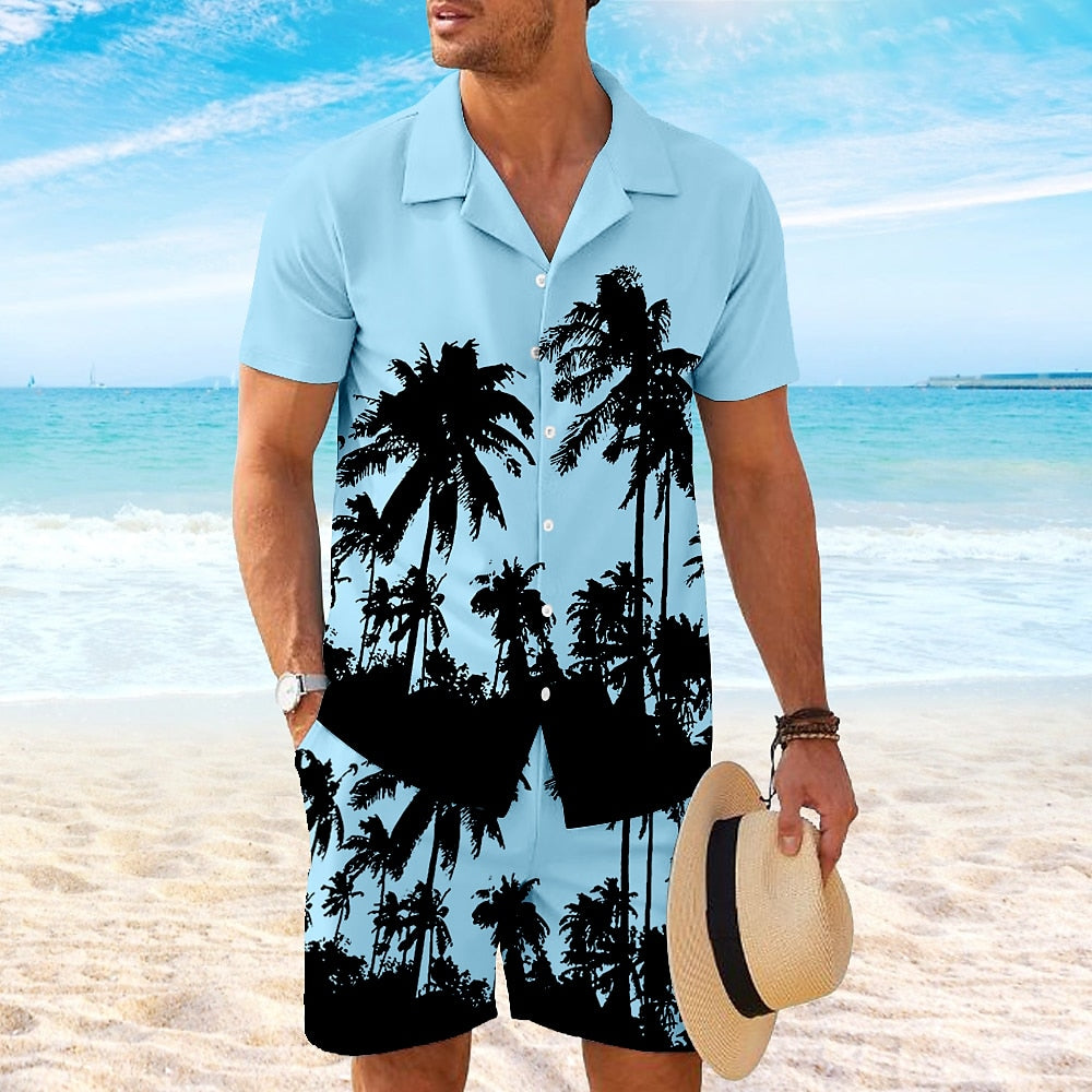 Splash Ink Coconut Palm 2 Piece Shirt Set