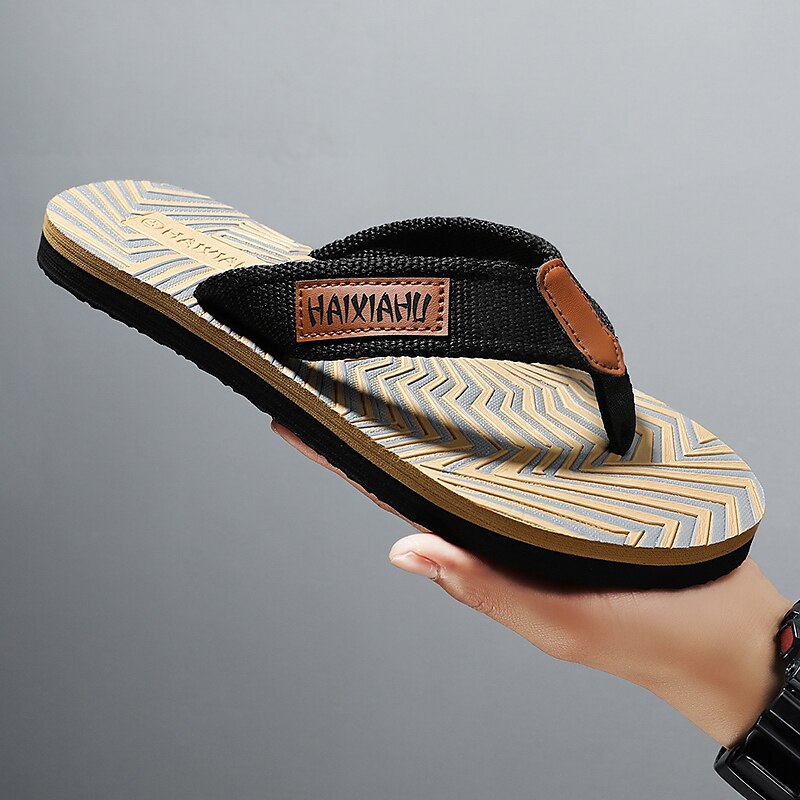 Red & Black Geometric Fashion Flip-Flops