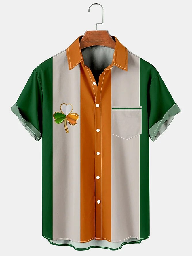 St. Patrick Cartoon Hat Striped Shirt