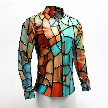 Camisas de patchwork con rayas y bloques de color