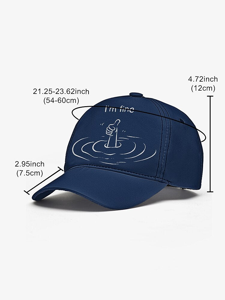 Navy 'I'm Fine' Snapback Cap