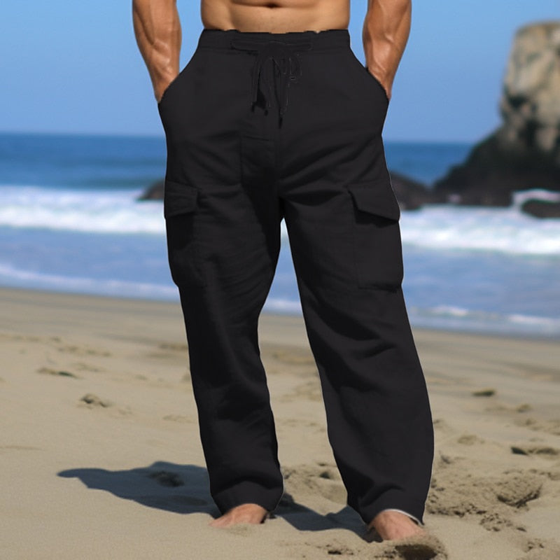Multi-Pocket Straight-Leg Cargo Pants