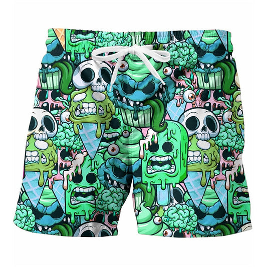 Bañador tipo short de tabla con estampado de calaveras