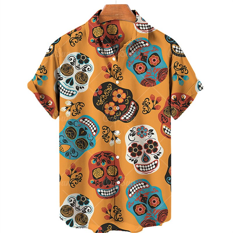 Floral Skull Summer Hawaiian Shirt