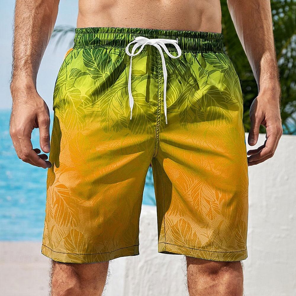 Gradient Graphic Prints Swimming Shorts