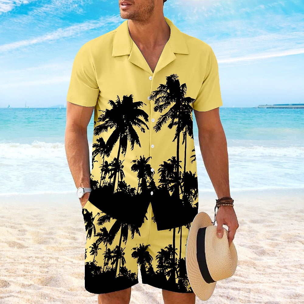 Splash Ink Coconut Palm 2 Piece Shirt Set