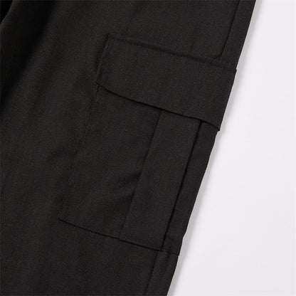 Linen Multi-Pocket Straight-Leg Pants