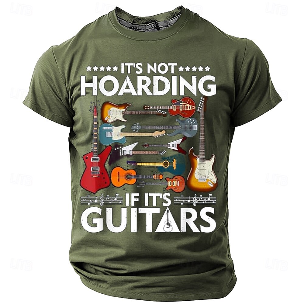 Funny Guitar 3D Crew Tee