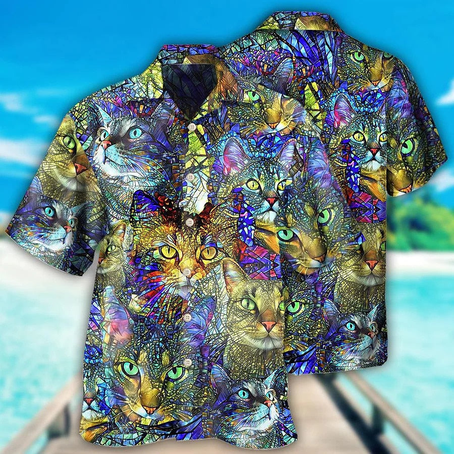 Cat Tropical Aloha Shirt