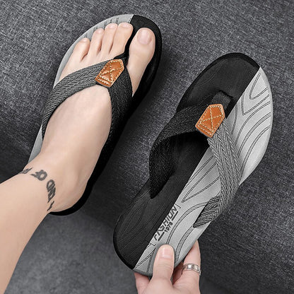 Casual Flip-Flops – Braided Straps & Textured Sole