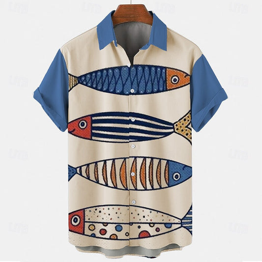 Graphic Fish Casual Shirt