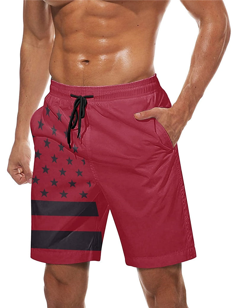 Graphic Prints American Flag Shorts