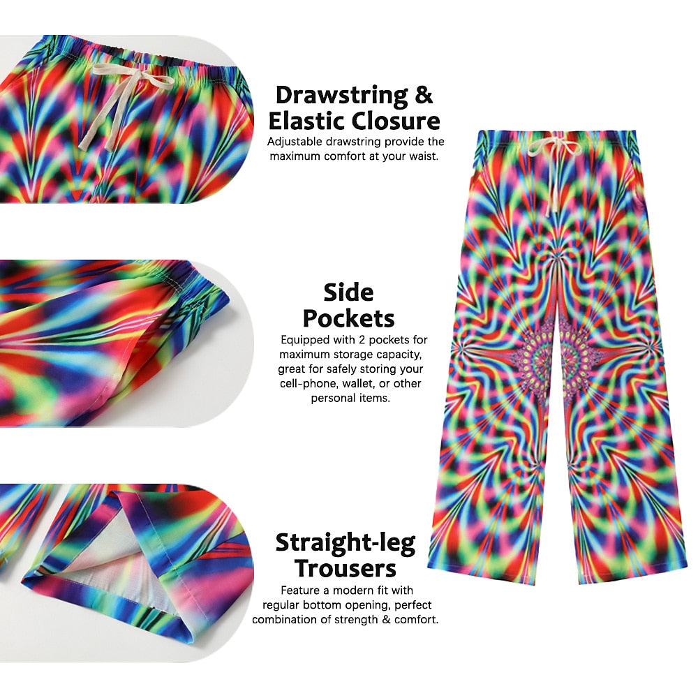 Abstract Design Summer Drawstring Pants