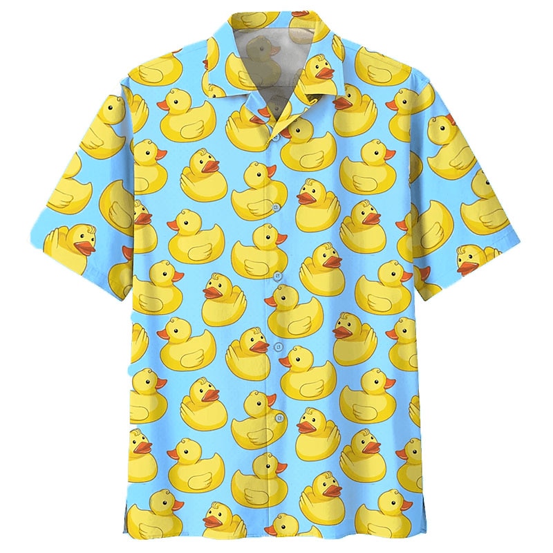 Summer Hawaiian Tropical Graphic Duck Shirt