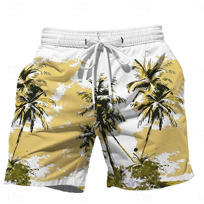 Pantalones cortos con estampados gráficos de plantas tropicales