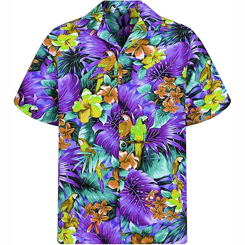 Floral Tropical Flowers Palm Leaf Shirt