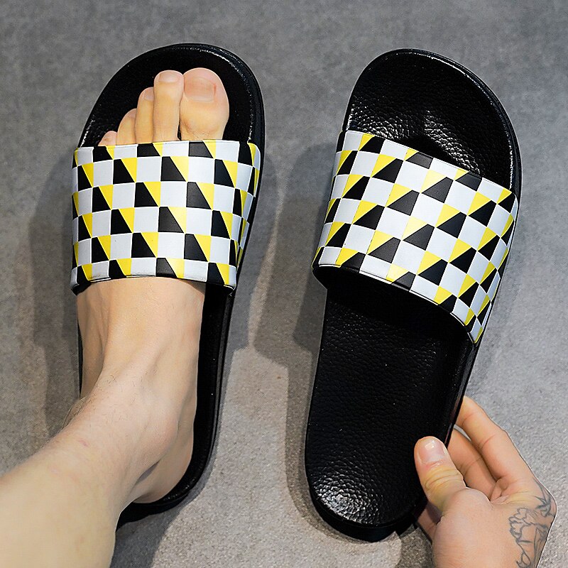 Vibrant Geometric Slide Sandals