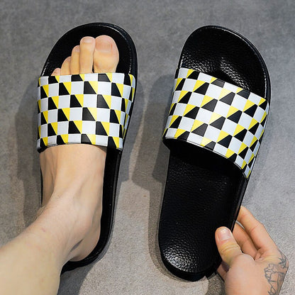 Vibrant Geometric Slide Sandals