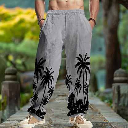 Coconut Tree Linen Baggy Pants