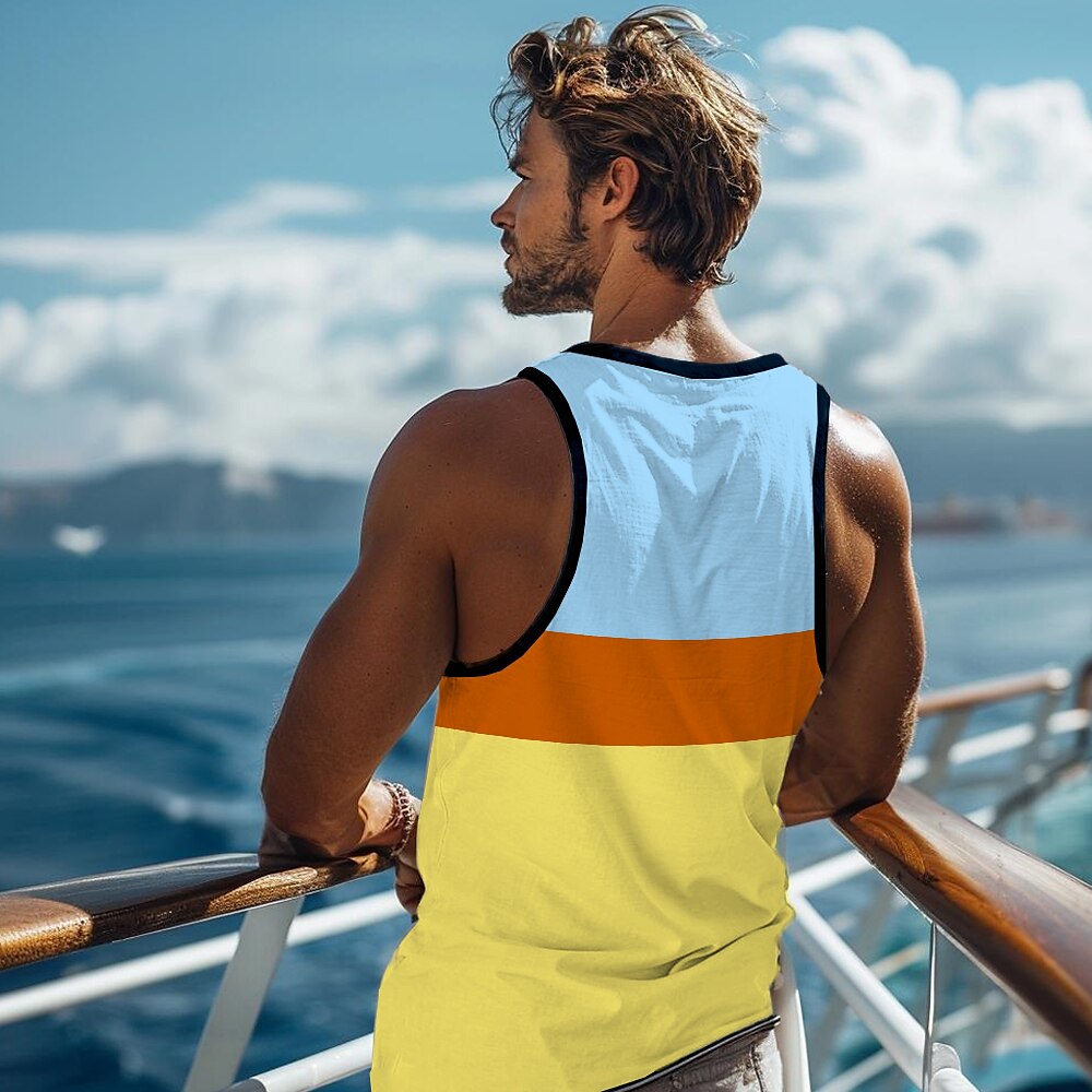 Color Block Coconut Palm Tank Top