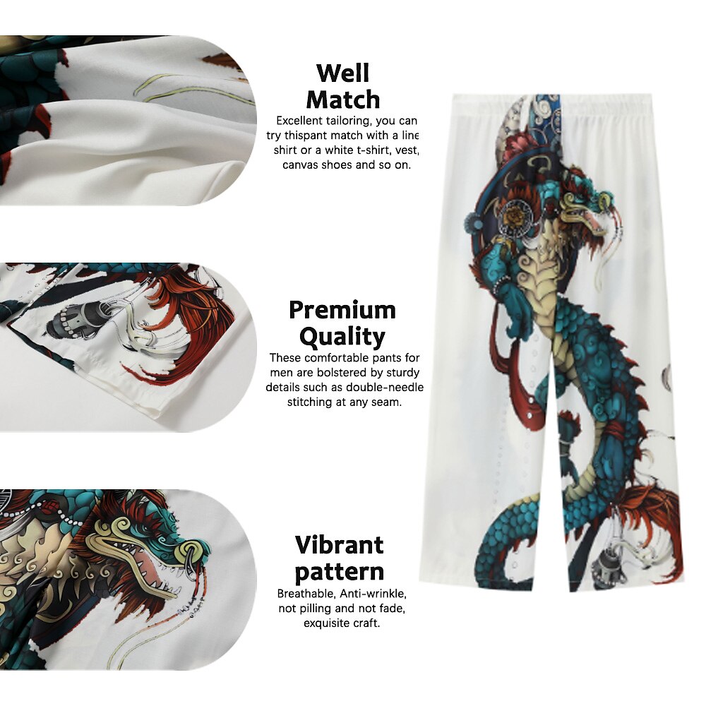 Dragon Abstract 3D Printed Casual Pants