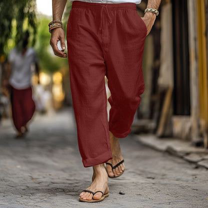 Breathable Linen Drawstring Trousers