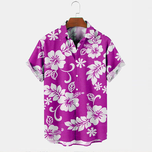 Camisa hawaiana de verano con flores tropicales y flores Camisa hawaiana
