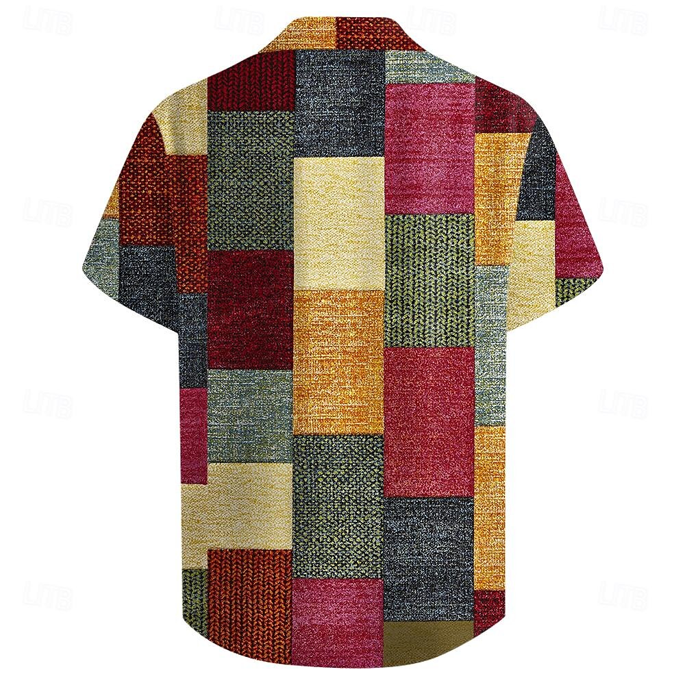 Geometric Pattern Color Block Shirt