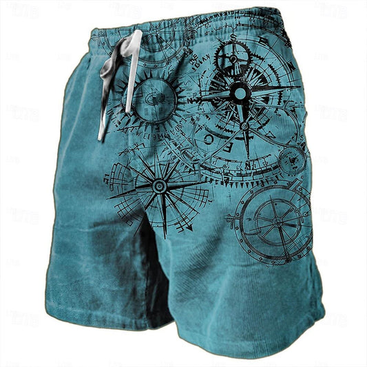 Nautical Graphic Prints Compass Sweat Shorts