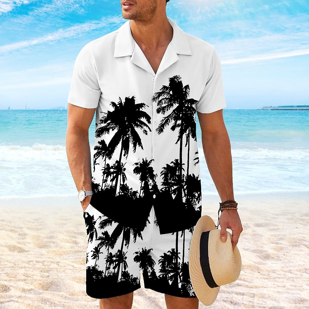 Splash Ink Coconut Palm 2 Piece Shirt Set