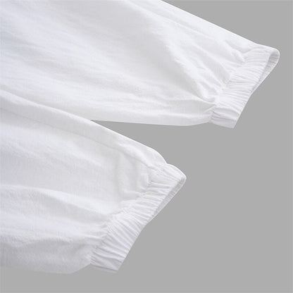 Multi-Pocket Linen Drawstring Pants