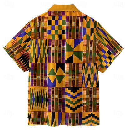 Geometric Pattern Ethnic Aloha Shirt