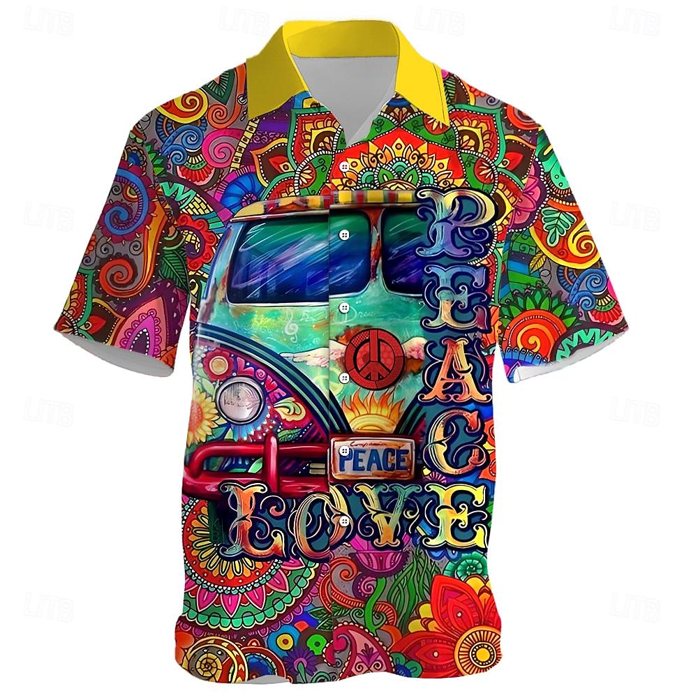 Summer Hawaiian Hippie Bus Shirt