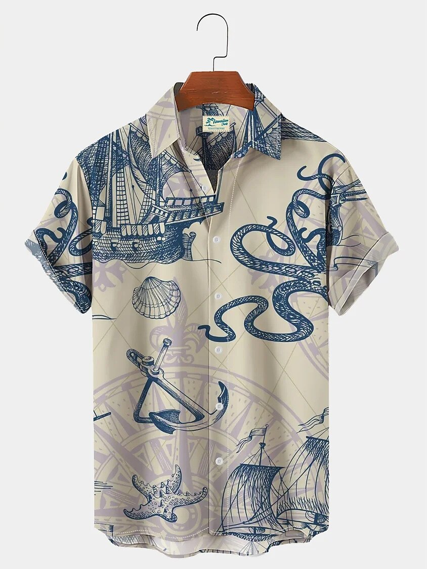 Vintage Fashion Mermaid Anchor Shirt