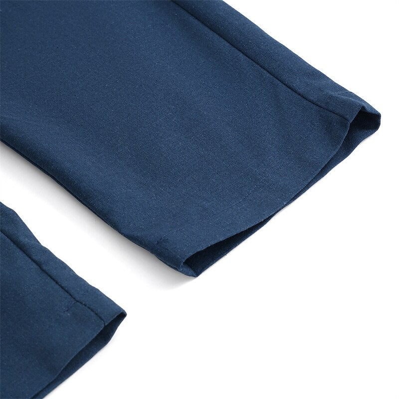 Linen Straight-Leg Dress Pants