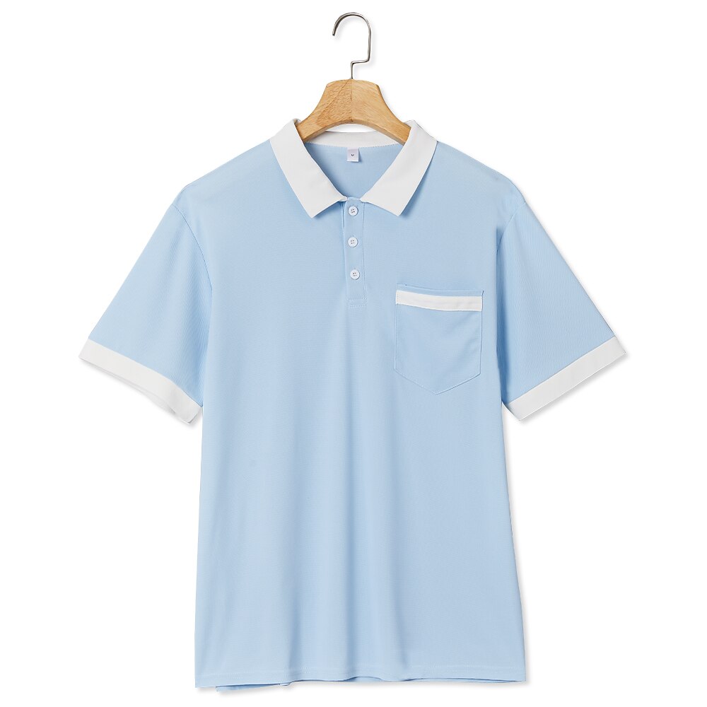 Colorblocked Casual Top Pique Polo Shirt