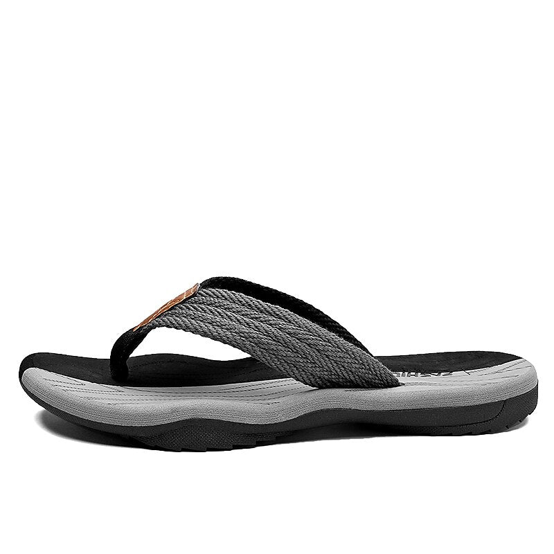 Casual Flip-Flops – Braided Straps & Textured Sole