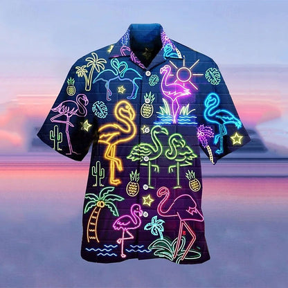 Tropical Fluorescent Camp Collar Shirt