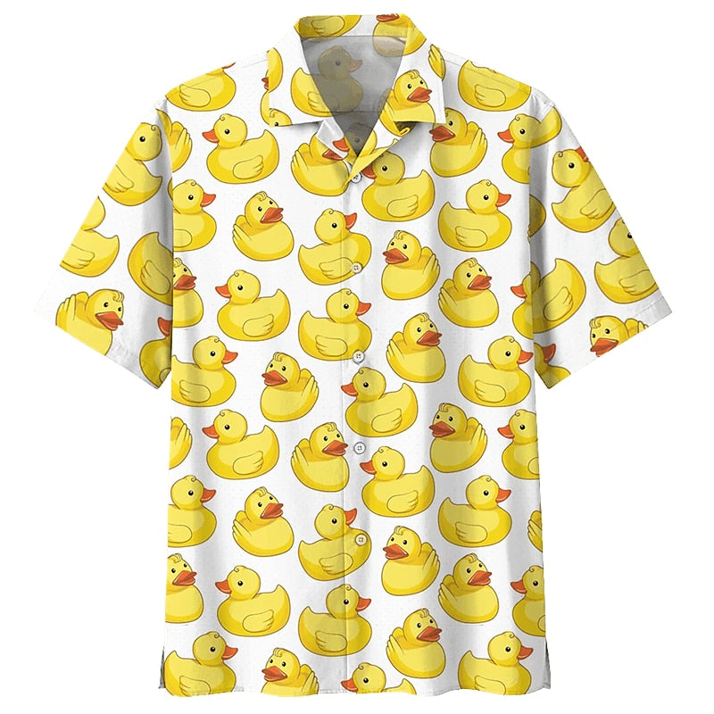 Summer Hawaiian Tropical Graphic Duck Shirt