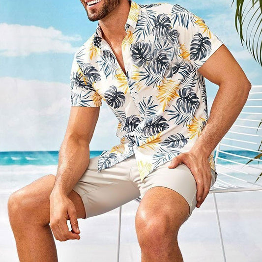 Plants Print Shirt & Shorts Set