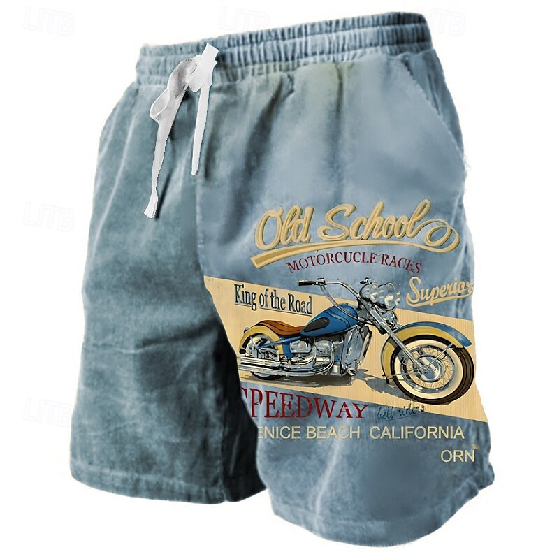 Pantalones cortos deportivos para motocicleta con estampados gráficos de letras