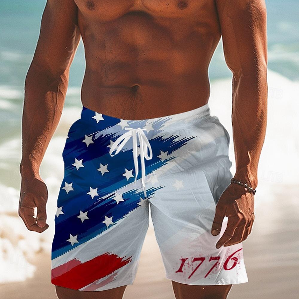 American Flag Swimming Trunks Board Shorts