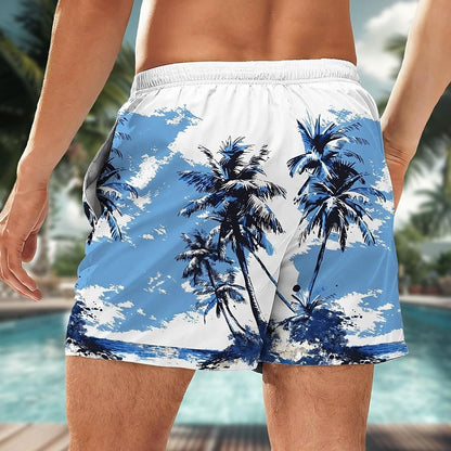 Pantalones cortos con estampados gráficos de plantas tropicales