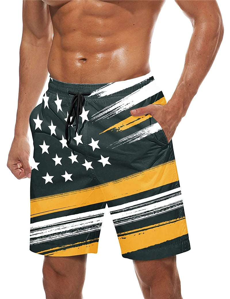 Graphic Prints American Flag Shorts