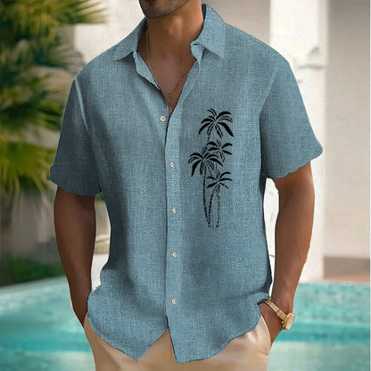 Coconut Tree Linen Hawaiian Shirt