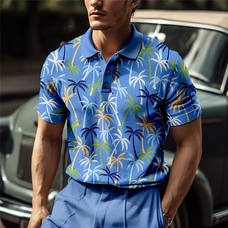 Palm Tree Hawaiian Polo