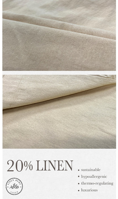 Hawaiian Coconut Tree Linen Wide-Leg Pants