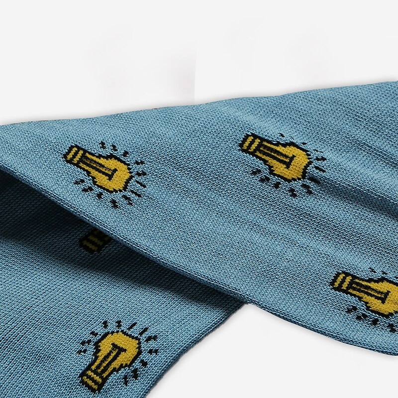 Solid Bulb Print Knit Socks